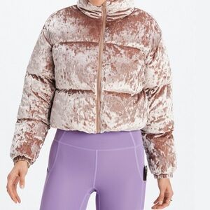 Velvet blush pink Puffer Jacket